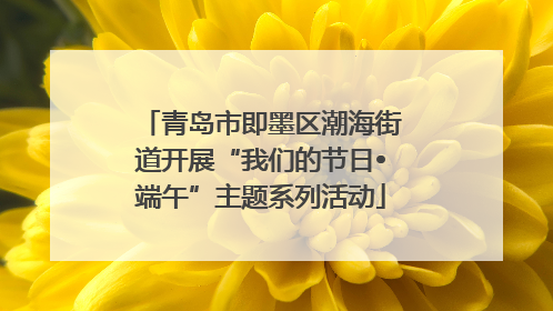 青岛市即墨区潮海街道开展“我们的节日•端午”主题系列活动