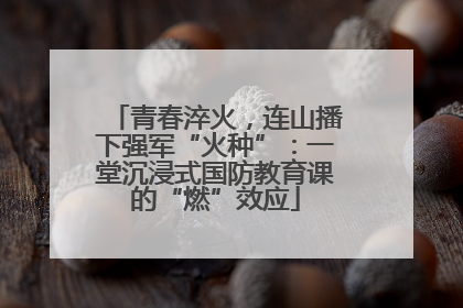 青春淬火，连山播下强军“火种”：一堂沉浸式国防教育课的“燃”效应