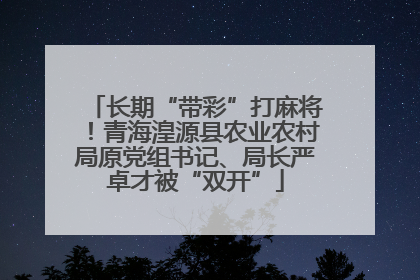 长期“带彩”打麻将！青海湟源县农业农村局原党组书记、局长严卓才被“双开”