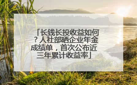 长钱长投收益如何？人社部晒企业年金成绩单，首次公布近三年累计收益率