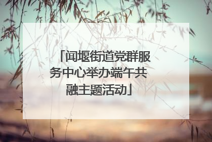 闻堰街道党群服务中心举办端午共融主题活动