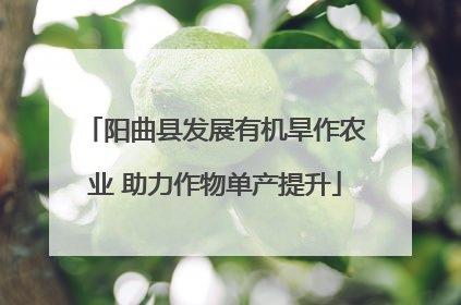 阳曲县发展有机旱作农业 助力作物单产提升