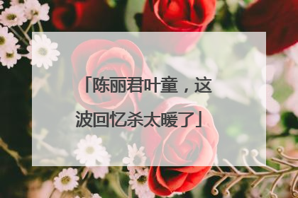 陈丽君叶童，这波回忆杀太暖了