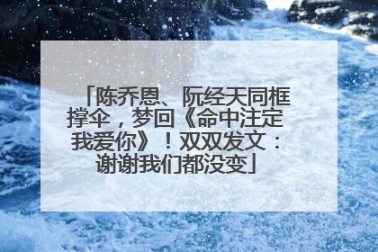 陈乔恩、阮经天同框撑伞，梦回《命中注定我爱你》！双双发文：谢谢我们都没变