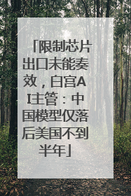 限制芯片出口未能奏效，白宫AI主管：中国模型仅落后美国不到半年