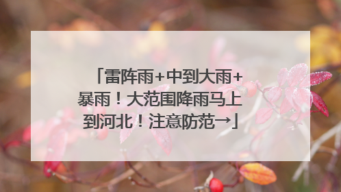 雷阵雨+中到大雨+暴雨！大范围降雨马上到河北！注意防范→