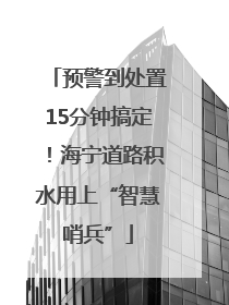 预警到处置15分钟搞定！海宁道路积水用上“智慧哨兵”