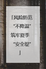 风险防范“不降温” 筑牢夏季“安全堤”