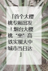 首个大樱桃专厢出发！烟台大樱桃“坐”高铁实现大中城市当日达