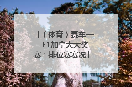 （体育）赛车——F1加拿大大奖赛：排位赛赛况