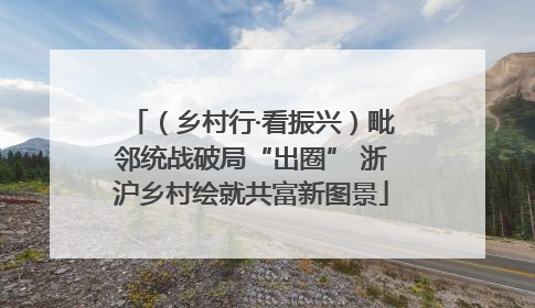 （乡村行·看振兴）毗邻统战破局“出圈” 浙沪乡村绘就共富新图景