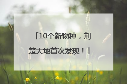 10个新物种，荆楚大地首次发现！