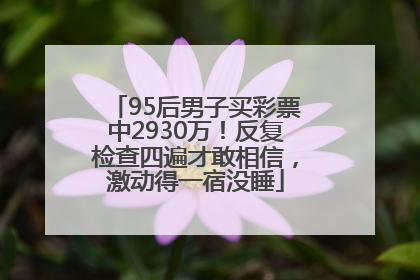 95后男子买彩票中2930万！反复检查四遍才敢相信，激动得一宿没睡