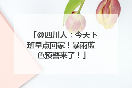 @四川人：今天下班早点回家！暴雨蓝色预警来了！
