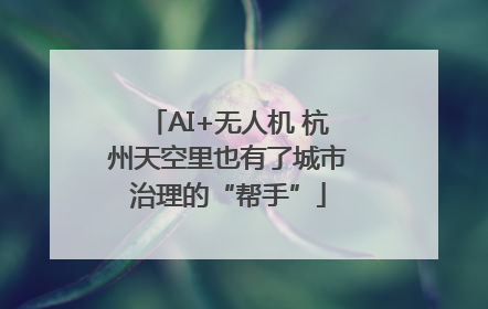 AI+无人机 杭州天空里也有了城市治理的“帮手”
